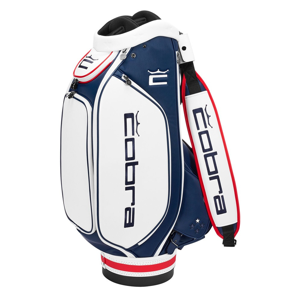 TOURSTAGE ゴルフバッグ ネイビー/ホワイト/レッド Cobra X Vessel 'Stars' Tour Staff Bag - Maple Hill Golf
